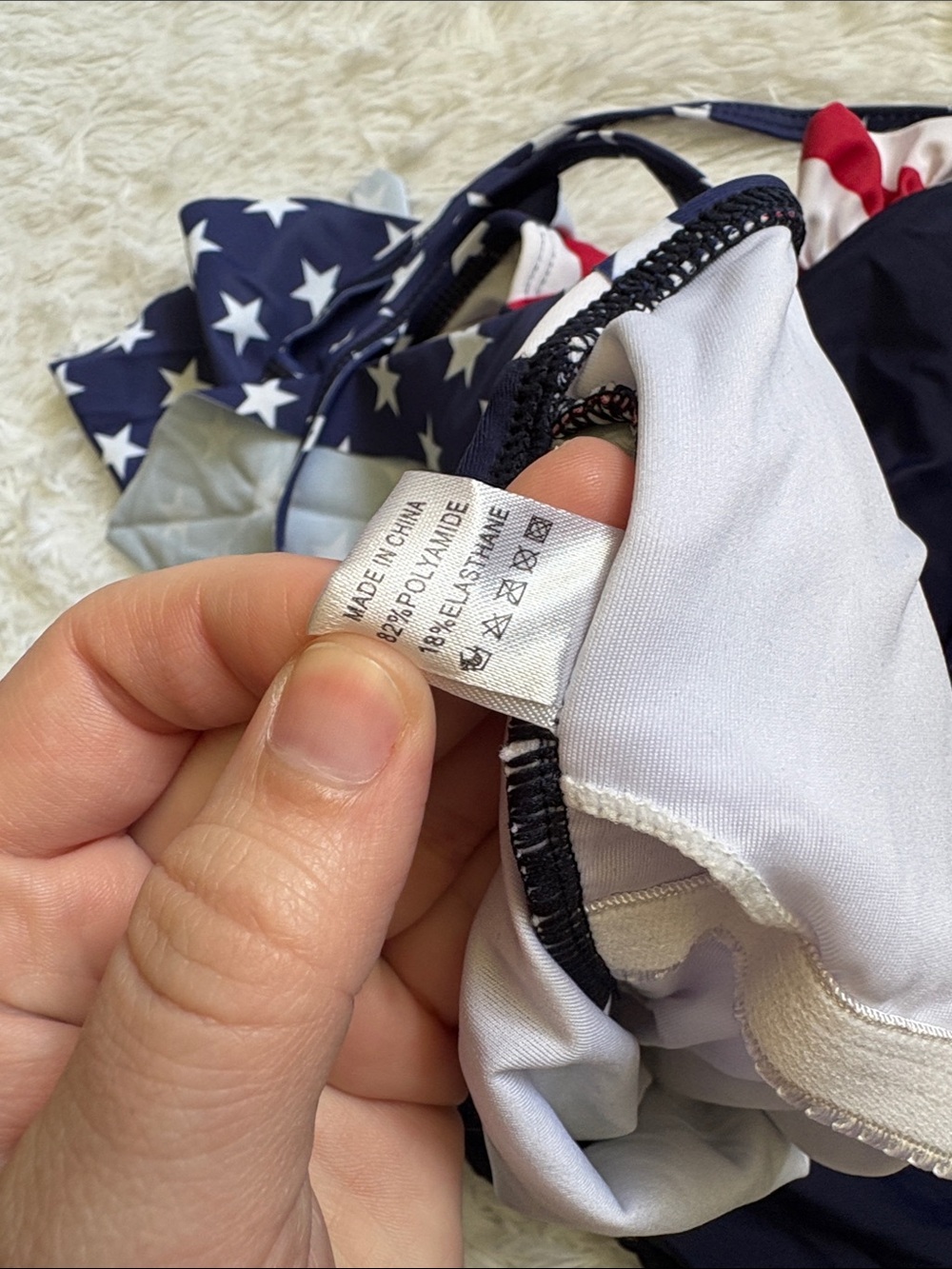New In Packaging American Flag Ruffle Front One Piece Swimsuit Size XXL - Picture 14 of 15